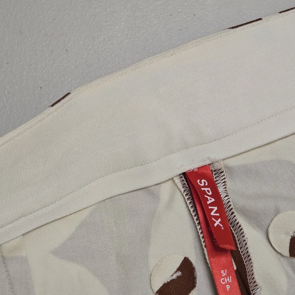 NWT SPANX Zebra Print Ankle Pants Brown White Small